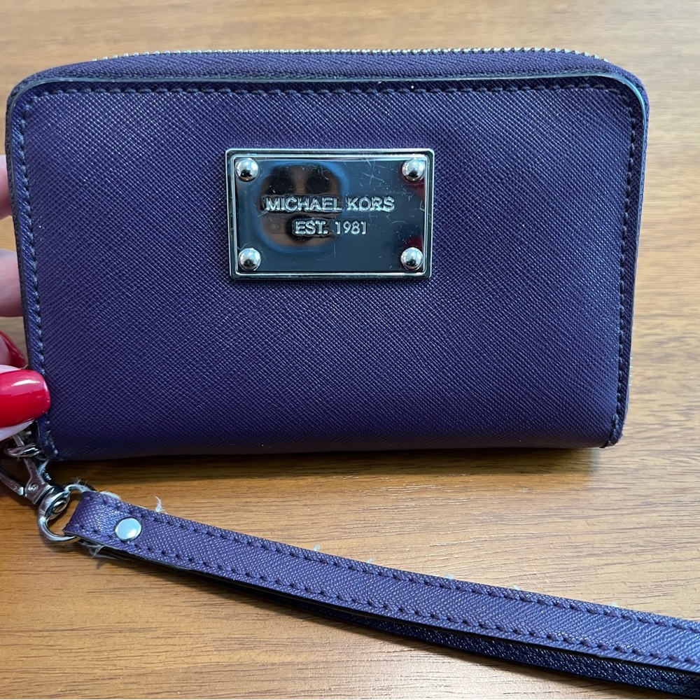 Purple Michael Kors wristlet